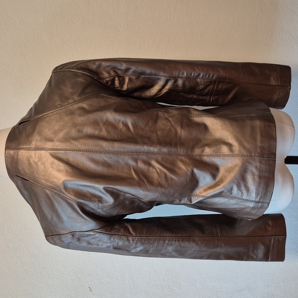 ARDEN B Bronze Metallic leather  Zipper jacket Sz 4 Four Front Pockets - Picture 8 of 16